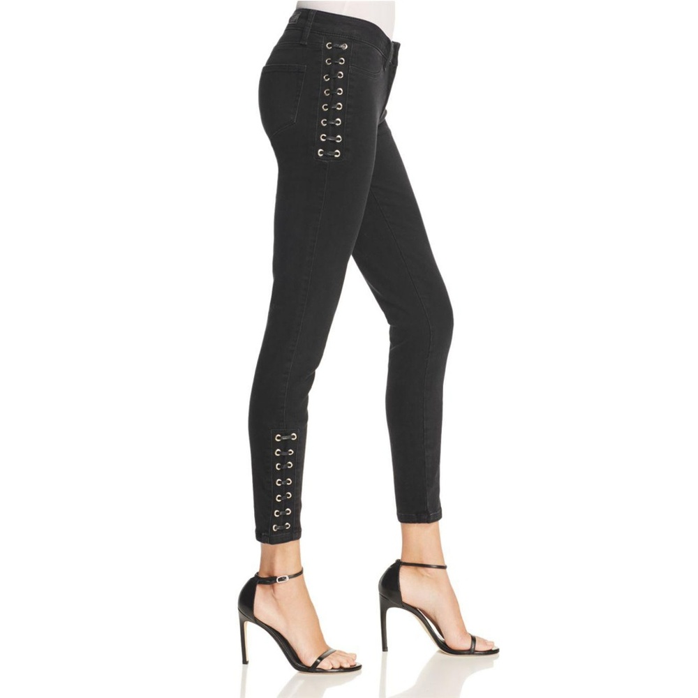 NWT Paige Grommet Lacey Ultra Skinny Ankle Jeans